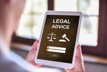 Legal advice concept on a tablet