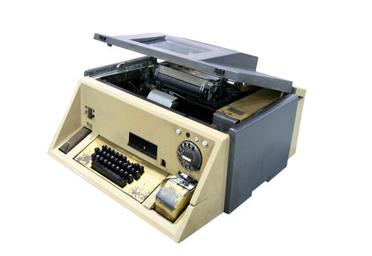 Vintage teletype on transparent background