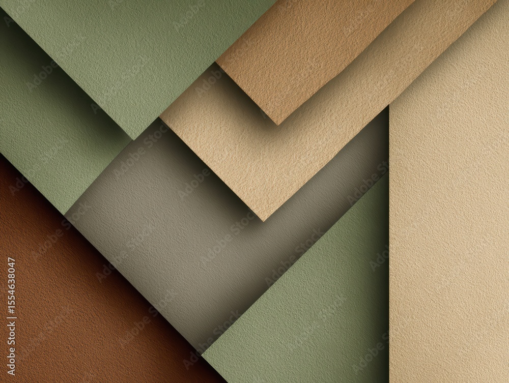 Poster abstract composition of textured paper layers in earthy tones for creative backgrounds and visual de