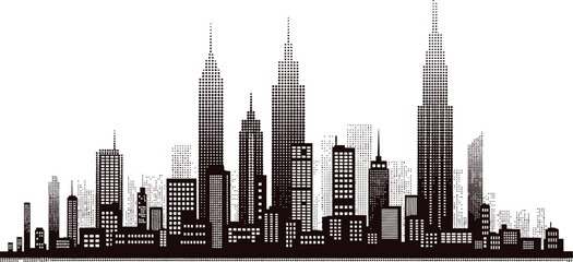 Modern City Skyline Illustration Urban Architecture Design