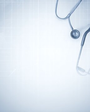 Stethoscope on a clean medical background