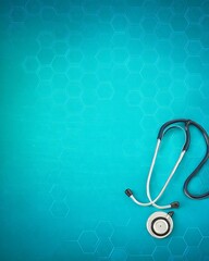 Medical stethoscope on a patterned background
