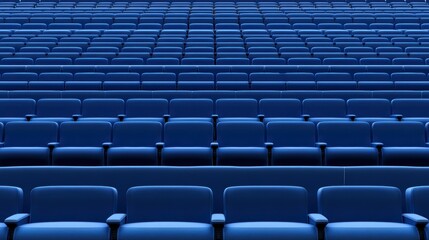 Obraz premium Rows of empty blue theater seats. (1)
