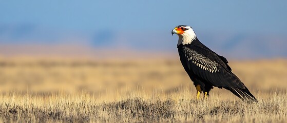 Crested Caracara surveying desert plains