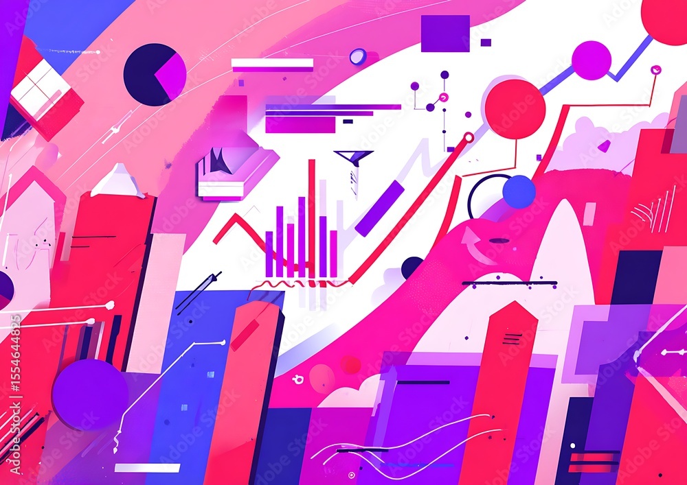 Poster abstract business data visualization and insights