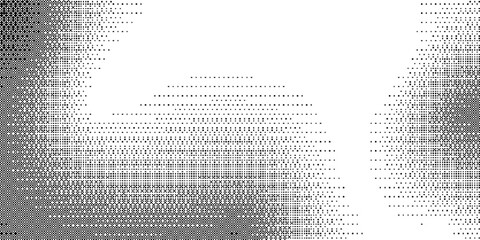Trendy pixelated bitmap texture. Halftone gradient in Y2K style. Vector pixel template.