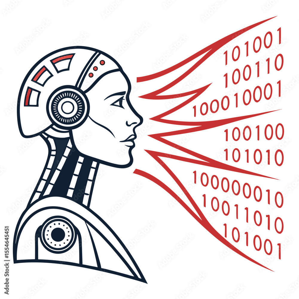 Poster ai powered technology icon isolated on a white background, symbolizing artificial intelligence integ