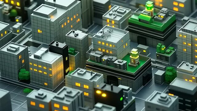 Low Poly Cityscape: Stylized Urban Landscape in Miniature Rendering