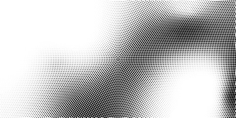 Abstract radial halftone gradient texture. Vector concentric dotted grunge background for poster, overlay, cover, card. Pixelated retro backdrop