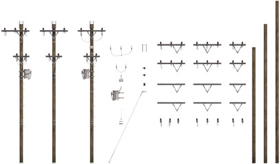 modular electricity poles isolated