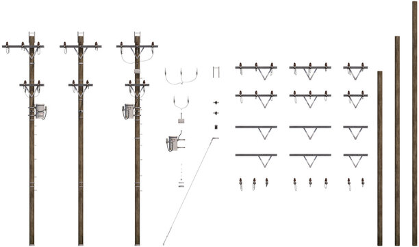 modular electricity poles isolated