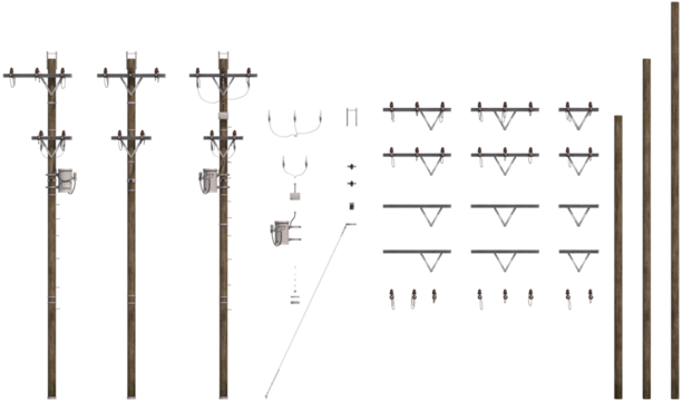modular electricity poles isolated