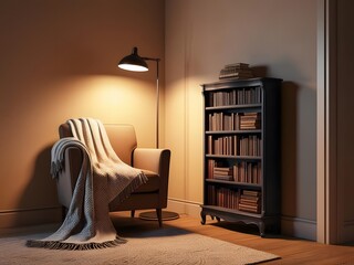 Reading Nook with Armchair and Lamp