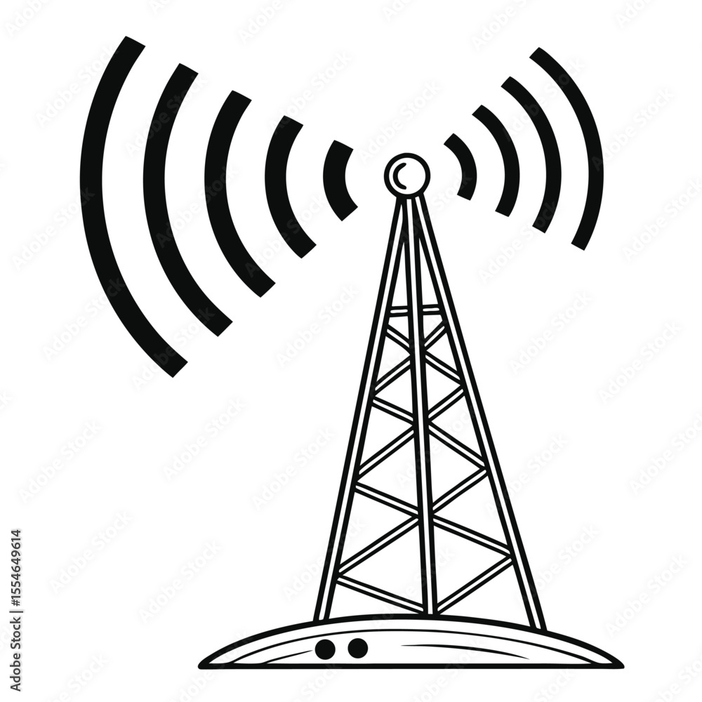 Poster vector wireless signal icon isolated on a white background, representing strong network connectivity