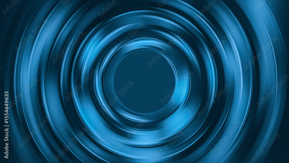Poster abstract deep blue concentric circles with smooth flowing lines and subtle textural details creating