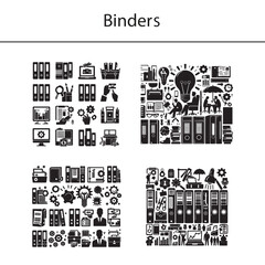 Colorful Office Binders on Shelf – Stationery and Filing Supplies