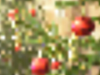 Blurred Christmas tree with ornaments