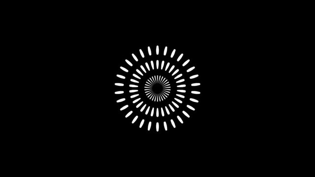 Explosive circle line blast and circle spark elements. Designed for looping 4K celebration visuals, party overlays, or stylish Black screen motion graphics.
