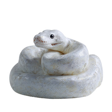 Albino Ball Python: Close-Up View of a Rare White Snake