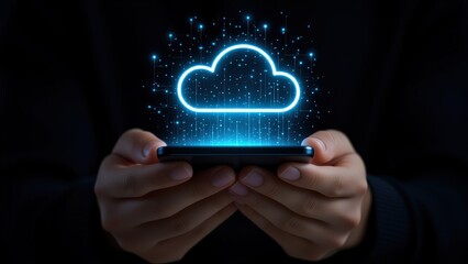Cloud Computing Concept with Smartphone and Digital Graphics