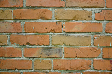 old red brick wall close-up
