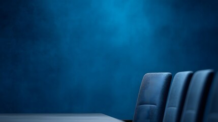 Luxury Leather chair seat over the blurred Table conference room in meeting business