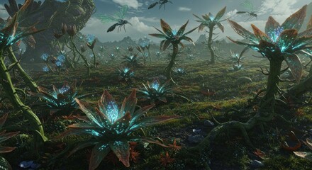 Desolate fantasy landscape illustration