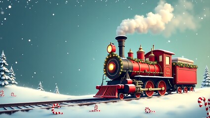 Christmas train holiday express winter wonderland steam locomotive ride