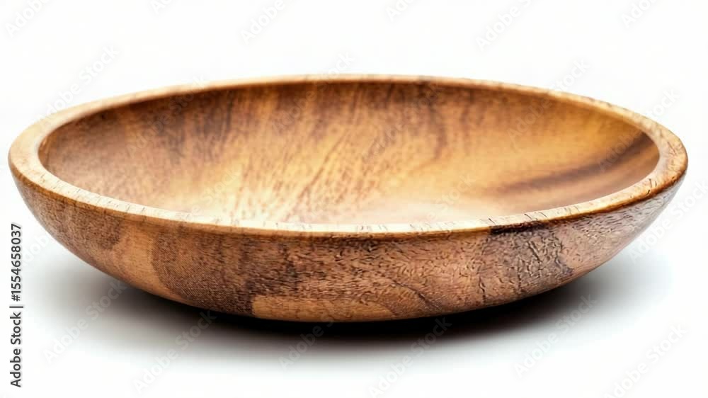 Poster a simple wooden bowl resting on a table surface