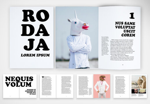 Editorial Zine Template with Bold Typography