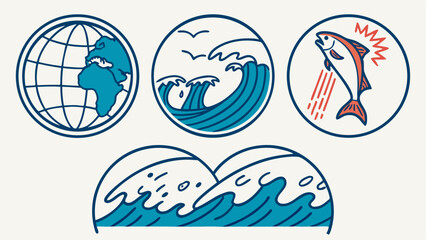 -climate-change-and-oceans-icon-set