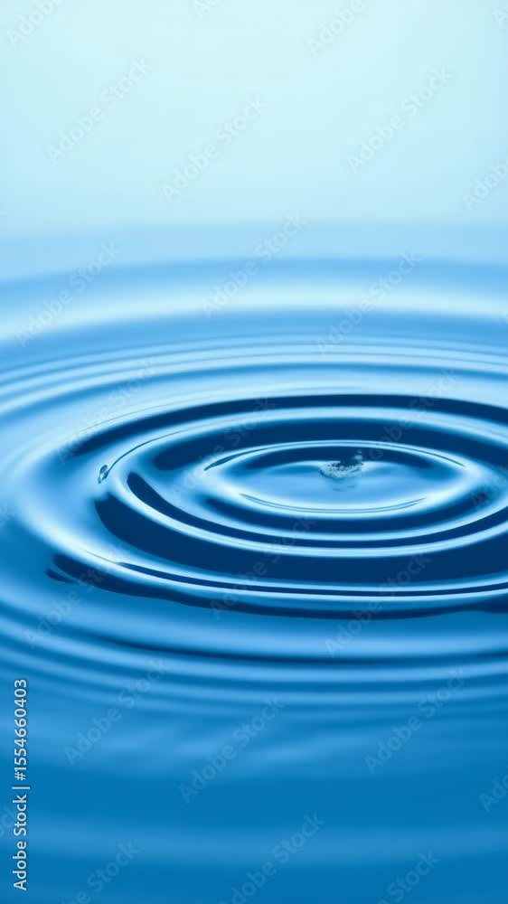 Poster captivating close-up of concentric water ripples on a smooth, calm surface, creating a mesmerizing p