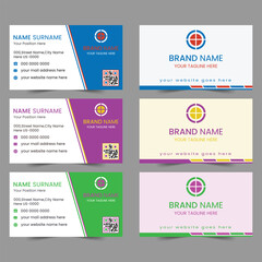 Modern corporate business card design template.