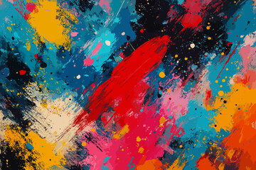 Expressive Colorful Brush Stroke Abstract Painting Vibrant Splash Background