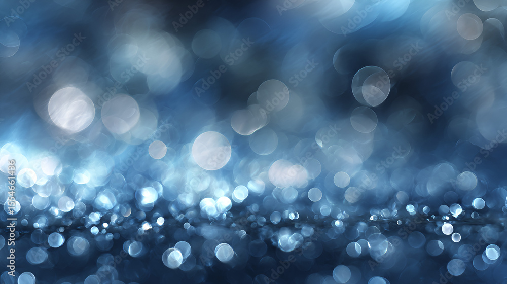 Poster bokeh outoffocus blue white orbs create an ethereal abstract backdrop
