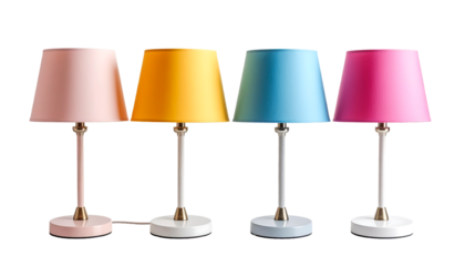 Stylish table lamps in different colors, featuring modern designs, contemporary aesthetics, and functional elegance for enhancing interior spaces and providing lighting solutions