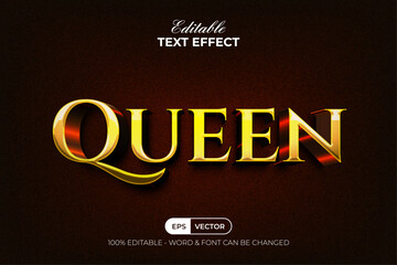 Queen Editable Text Effect Gold Style.