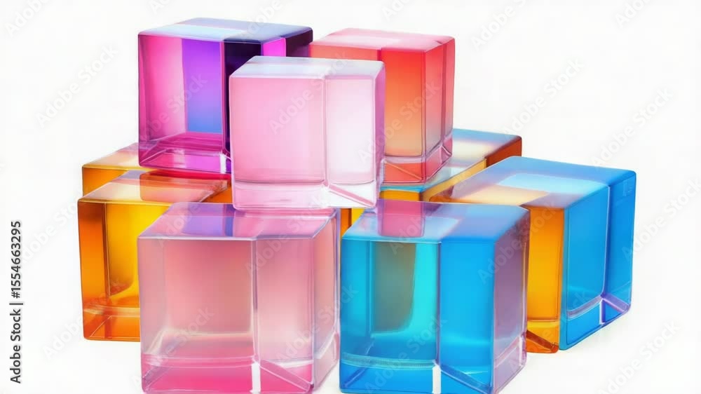 Poster a stack of colorful cubes, great for illustration or design use