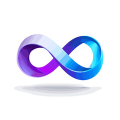 An abstract symbol expressing continuity and flow, designed in a clean gradient ribbon form.