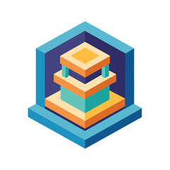 Layered cube icon