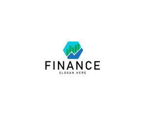 Hexagon finance logo. modern eye catching logo simple