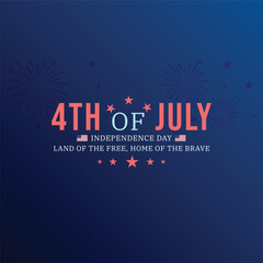 Bold 4th of July Poster with Fireworks and Patriotic Quote