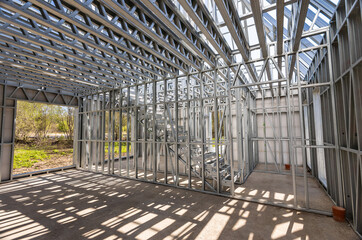 Light gauge steel framing system used for house construction. Wall to be clad with fibre cement...