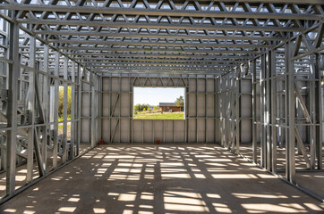 Light gauge steel framing system used for house construction. Wall to be clad with fibre cement...