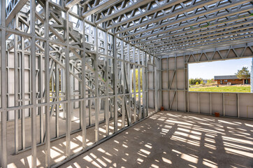 Light gauge steel framing system used for house construction. Wall to be clad with fibre cement...