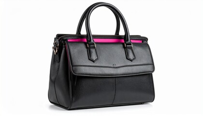 Naklejka premium black leather handbag
