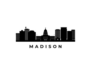 Naklejka premium Vector Madison skyline. Travel Madison famous landmarks. Business and tourism concept for presentation, banner, web site.