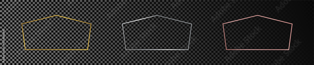 Poster set of three tetragon shape frames