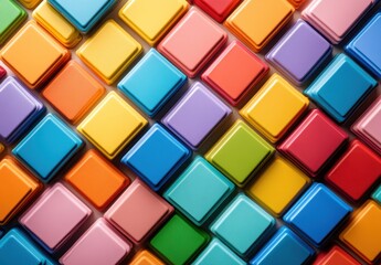 A Vibrant Array of Colorful Containers Arranged in a Dynamic Pattern, Showcasing Aesthetic Charm and Visual Delight Through Diverse Hues.