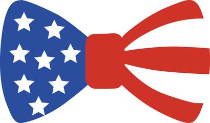 American Flag Bow Tie Vector Illustration for Independence Day Celebration Independence Day Clipart, 4th of July, Patriotic EPS